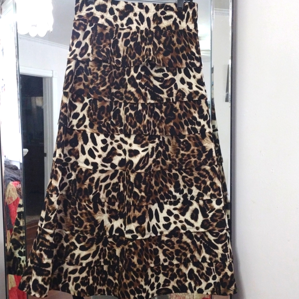 Jade Mackenzie cheetah Layered Skirt